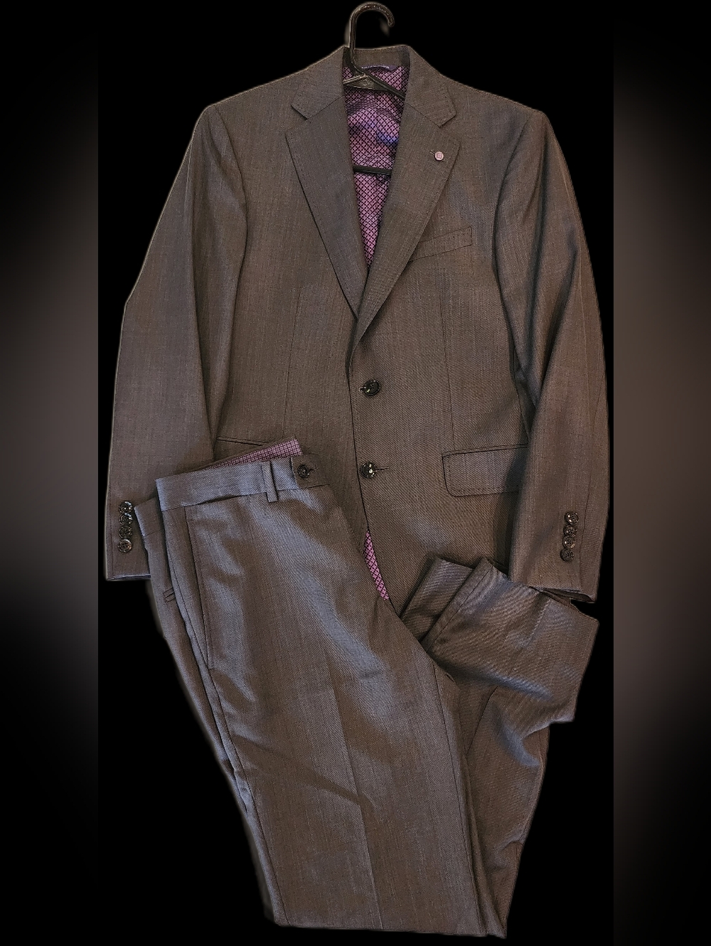 Ted Baker London Suit Mens 38S Gray Jay CT Endurance Italian Wool 2pc 31x28 Pant